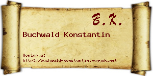 Buchwald Konstantin névjegykártya